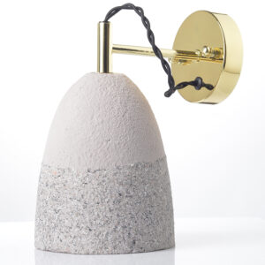 ACA DECOR   – Επίτοιχο Φωτιστικό 1ΧΕ27 Γκρι Πηλός + Ορείχαλκο Μέταλλο 22,5Χ14Χ26cm