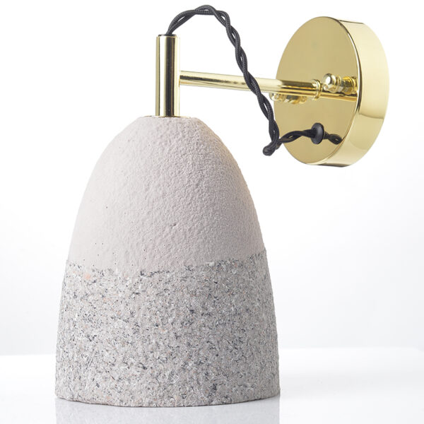 ACA DECOR   – Επίτοιχο Φωτιστικό 1ΧΕ27 Γκρι Πηλός + Ορείχαλκο Μέταλλο 22,5Χ14Χ26cm