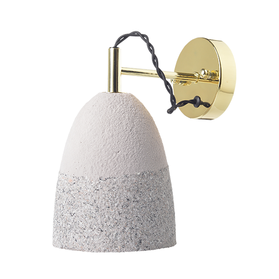 ACA DECOR   – Επίτοιχο Φωτιστικό 1ΧΕ27 Γκρι Πηλός + Ορείχαλκο Μέταλλο 22,5Χ14Χ26cm