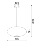 ACA DECOR  – Κρεμαστό 1ΧΕ27 Ορείχαλκο Μέταλλο Φ40ΧΗ120cm