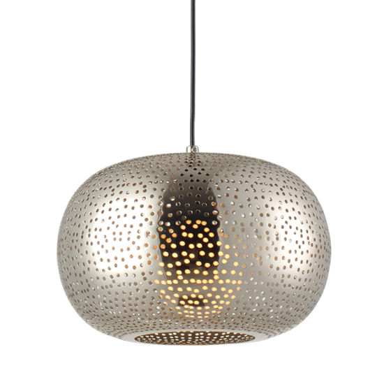 ACA DECOR   – Κρεμαστό 1ΧΕ27 Ασημί Μέταλλο Φ30ΧΗ120cm