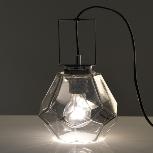 ACA DECOR   – Επιτραπέζιο Φωτιστικό1ΧΕ27 Γυαλί Φιμέ + Χρώμιο Μέταλλο Φ18ΧH24,5cm
