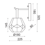 ACA DECOR   – Επίτοιχο Φωτιστικό 1ΧΕ27 Γυαλί Φιμέ + Χρώμιο Μέταλλο Φ18Χ23,5Χ30cm