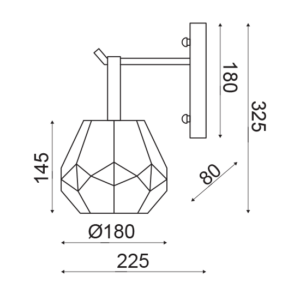 ACA DECOR   – Επίτοιχο Φωτιστικό 1ΧΕ27 Γυαλί Φιμέ + Χρώμιο Μέταλλο Φ18Χ23,5Χ30cm