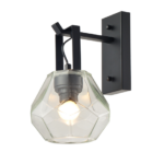 ACA DECOR   – Επιτοίχιο Φωτιστικό 1ΧΕ27 Γυαλί Διάφανο + Μαύρο Ματ Μέταλλο V371481WC