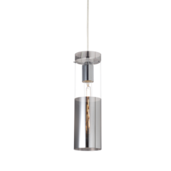 ACA DECOR  – Κρεμαστό Φωτιστικό 1ΧΕ27 Χρώμιο Γυαλί + Μέταλλο Φ10ΧΗ120cm