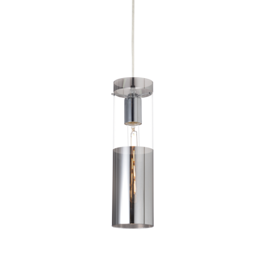 ACA DECOR  – Κρεμαστό Φωτιστικό 1ΧΕ27 Χρώμιο Γυαλί + Μέταλλο Φ10ΧΗ120cm