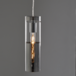 ACA DECOR  – Κρεμαστό Φωτιστικό 1ΧΕ27 Χρώμιο Γυαλί + Μέταλλο Φ10ΧΗ120cm