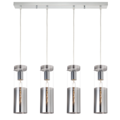 ACA DECOR – Κρεμαστό Φωτιστικό 4ΧΕ27 Χρώμιο Γυαλί + Μέταλλο 70Χ10ΧΗ120cm