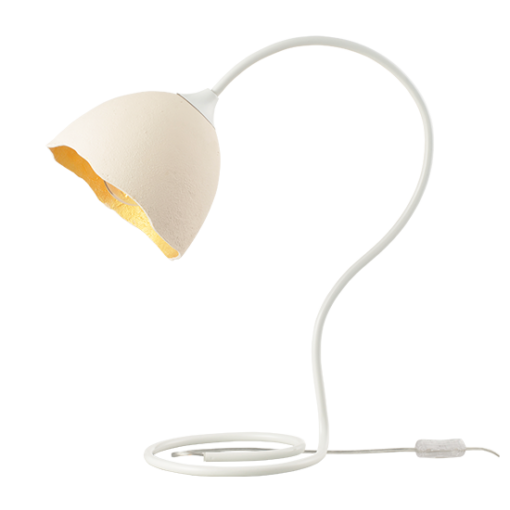 ACA DECOR   – Επιτραπέζιο Φωτιστικό1ΧΕ27 Λευκό/Χρυσό Πηλός 43Χ50Χ20cm