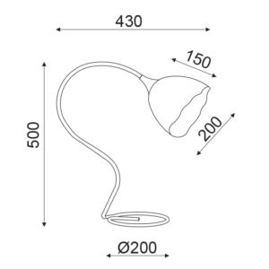 ACA DECOR   – Επιτραπέζιο Φωτιστικό1ΧΕ27 Λευκό/Χρυσό Πηλός 43Χ50Χ20cm