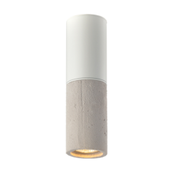 ACA DECOR  – Φωτιστικό Οροφής / Τοίχου 1XGU10 Γκρι Πηλός + Μεταλλικό Λευκό Φ7ΧΗ24cm