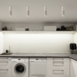 ACA DECOR  – Φωτιστικό Οροφής / Τοίχου 1XGU10 Γκρι Πηλός + Μεταλλικό Λευκό Φ7ΧΗ24cm