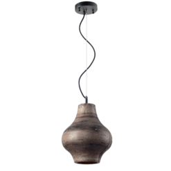 ACA DECOR   – Κρεμαστό Φωτιστικό 1ΧΕ27 Καφέ Πηλός Φ25ΧΗ120cm