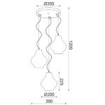 ACA DECOR  – Κρεμαστό Φωτιστικό 3ΧΕ27 Καφέ Πηλός Φ39ΧΗ120cm