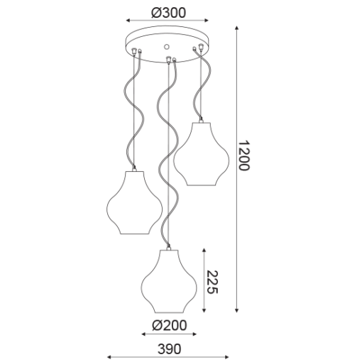 ACA DECOR  – Κρεμαστό Φωτιστικό 3ΧΕ27 Καφέ Πηλός Φ39ΧΗ120cm