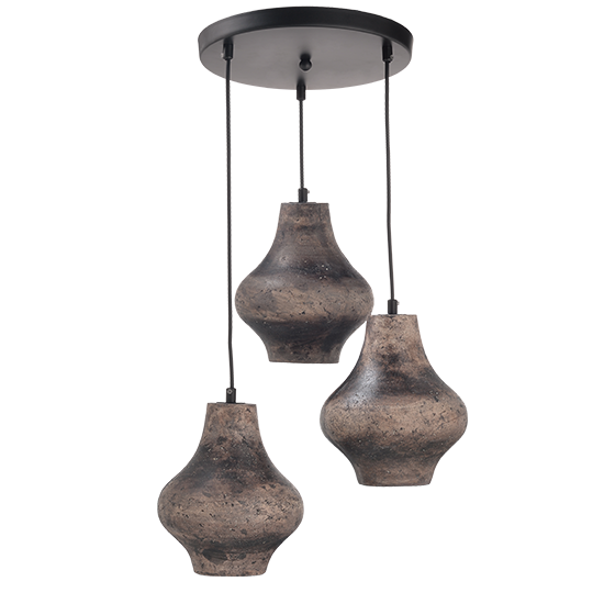 ACA DECOR  – Κρεμαστό Φωτιστικό 3ΧΕ27 Καφέ Πηλός Φ39ΧΗ120cm