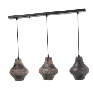 ACA DECOR  – Κρεμαστό Φωτιστικό 3ΧΕ27 Καφέ Πηλός Φ20Χ84ΧΗ120cm