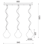 ACA DECOR  – Κρεμαστό Φωτιστικό 3ΧΕ27 Καφέ Πηλός Φ20Χ84ΧΗ120cm