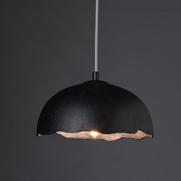 ACA DECOR   – Κρεμαστό Φωτιστικό 1ΧΕ27 Μαύρο/Ασημί Πηλός Φ25ΧΗ120cm