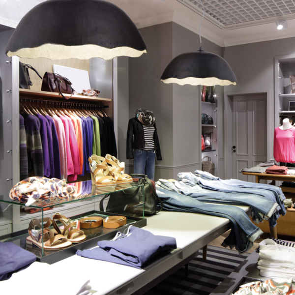 ACA DECOR   – Κρεμαστό Φωτιστικό 1ΧΕ27 Μαύρο/Ασημί Πηλός Φ45ΧΗ120cm