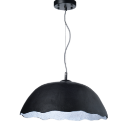 ACA DECOR   – Κρεμαστό Φωτιστικό 1ΧΕ27 Μαύρο/Ασημί Πηλός Φ45ΧΗ120cm