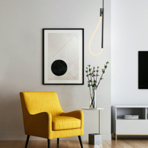 Κρεμαστό Φωτιστικό MALPO LED 12W 3000K 536lm Μαύρο Μεταλλικό + Σιλικόνη  L18.5*H150 ACA – V43175PBK700