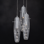 ACA DECOR  – Κρεμαστό LED 3X3W 3000K Γυαλί + Χρώμιο Μεταλλικό + Κρύσταλλο Φ30ΧΗ100cm