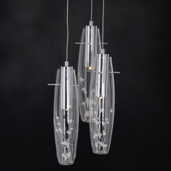 ACA DECOR  – Κρεμαστό LED 3X3W 3000K Γυαλί + Χρώμιο Μεταλλικό + Κρύσταλλο Φ30ΧΗ100cm