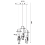 ACA DECOR  – Κρεμαστό LED 3X3W 3000K Γυαλί + Χρώμιο Μεταλλικό + Κρύσταλλο Φ30ΧΗ100cm