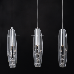ACA DECOR – Κρεμαστό LED 3X3W 3000K Γυαλί + Χρώμιο Μεταλλικό + Κρύσταλλο 65Χ7ΧΗ100cm