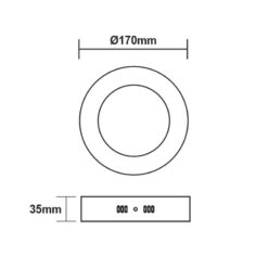 ΛΕΥΚΟ ΣΤΡΟΓΓΥΛΟ LED ΠΑΝΕΛ ΟΡΟΦΗΣ 12W 6500K 1100lm Φ160mm ACA – VEKO1265RW