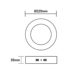 ΝΙΚΕΛ ΜΑΤ ΣΤΡΟΓΓΥΛΟ LED ΠΑΝΕΛ ΟΡΟΦΗΣ 18W 4000K 1800Lm Φ225mm ACA – VEKO1840RNM
