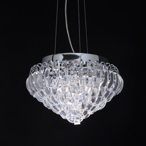 ACA DECOR  – Κρεμαστό Φωτιστικό 3ΧΕ14 Κρύσταλλο + Χρώμιο Μέταλλο Φ35ΧΗ100cm