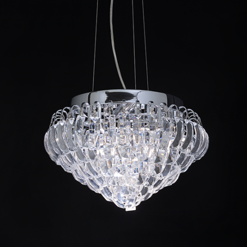 ACA DECOR  – Κρεμαστό Φωτιστικό 3ΧΕ14 Κρύσταλλο + Χρώμιο Μέταλλο Φ35ΧΗ100cm