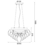 ACA DECOR  – Κρεμαστό Φωτιστικό 3ΧΕ14 Κρύσταλλο + Χρώμιο Μέταλλο Φ35ΧΗ100cm