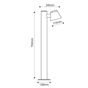 Φωτιστικό Δαπέδου 1xE27 Κολωνάκι Κήπου 70cm Γκρι Ατσάλι IP44 ACA – VIDA1POG