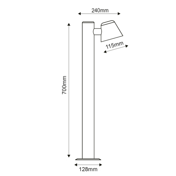 Φωτιστικό Δαπέδου 1xE27 Κολωνάκι Κήπου 70cm Γκρι Ατσάλι IP44 ACA – VIDA1POG