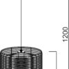 Κρεμαστό Φωτιστικό 1ΧE27 Μεταλλικό με Πάπυρο & Μπαμπού ACA DECOR  – W19171BB