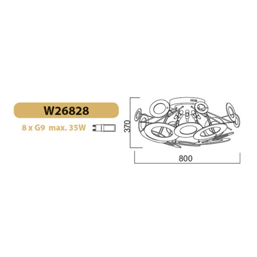 Φωτιστικό Οροφής Κύκλοι 8ΧG9 ACA DECOR – W26828