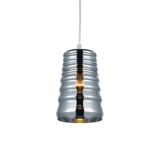 Κρεμαστό Φωτιστικό 1ΧE27 Φιμέ / Χρώμιο Γυαλί ACA DECOR – WA7041