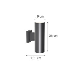 InLight Winnipeg 2xΕ27 Outdoor Up-Down Wall Lamp White D:15.3cmx26cm (80203424)