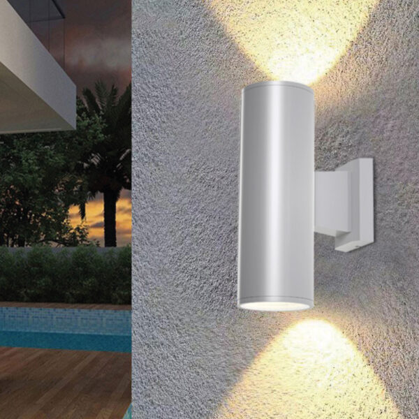 InLight Winnipeg 2xΕ27 Outdoor Up-Down Wall Lamp Grey D:15.3cmx26cm (80203434)