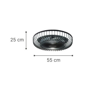 InLight Waterton 36W 3CCT LED Fan Light in Black Color (101000620)