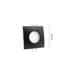InLight Χωνευτό σποτ από μαύρο μέταλλο 1XGU10 IP44 D:8cm (Χ0009-BL)