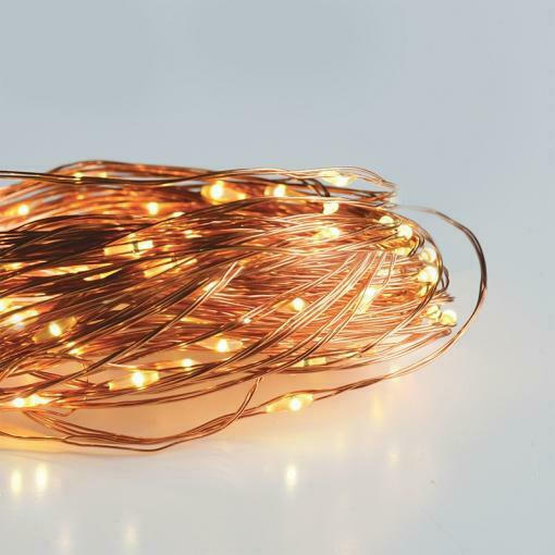 100 LED ΛΑΜΠΑΚIA ΣΕΙΡΑ ΘΕΡΜΟ ΛΕΥΚΟ ΧΑΛΚΙΝΟ ΚΑΛΩΔ ΑΝΤΑΠΤΟΡ(3VDC) & 8 ΠΡΟΓΡΑΜ IP44 10m+3m 1.8W ACA – X01100122