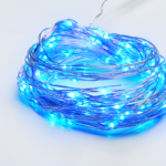 100 LED ΛΑΜΠΑΚ ΣΕΙΡΑ ΧΡΟΝΟΔΙΑΚ ΜΠΛΕ ΑΣΗΜΙ ΚΑΛΩΔ ΧΑΛΚΟΥ & ΜΠΑΤΑΡ 3xAA IP44 10m+10cm ACA – X01100615