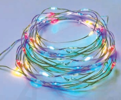 200 LED ΛΑΜΠΑΚIA ΣΕΙΡΑ RGBY ΑΣΗΜΙ ΚΑΛΩΔ ΧΑΛΚΟΥ ΑΝΤΑΠΤΟΡ(3VDC) & 8 ΠΡΟΓΡΑΜ IP44  20m+3m 6W ACA – X01200312