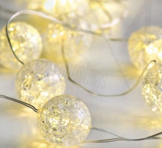 BALL Σχέδιο 20 LED ΛΑΜΠΑΚ ΣΕΙΡΑ ΘΕΡΜΟ ΛΕΥΚΟ ΑΣΗΜΙ ΚΑΛΩΔ ΧΑΛΚΟΥ & ΜΠΑΤΑΡ 2xAA IP20 2m+10cm 1.2W ACA – X01201116