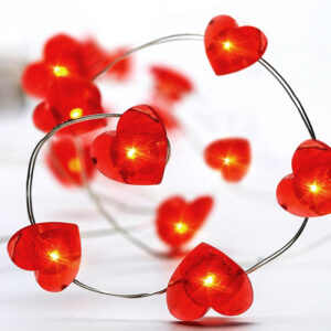 RED HEART, 20 LED  ΛΑΜΠΑΚΙΑ ΧΑΛΚΟΥ, ΚΟΚΚΙΝΟ,  ΑΣΗΜΙ. ΚΑΛ. & ΜΠΑΤ. 2xAA, IP20, 2M+10CM, 1.2W ACA – X01204115